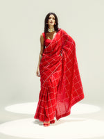 Red Crossword Saree