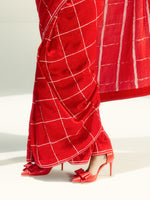 Red Crossword Saree