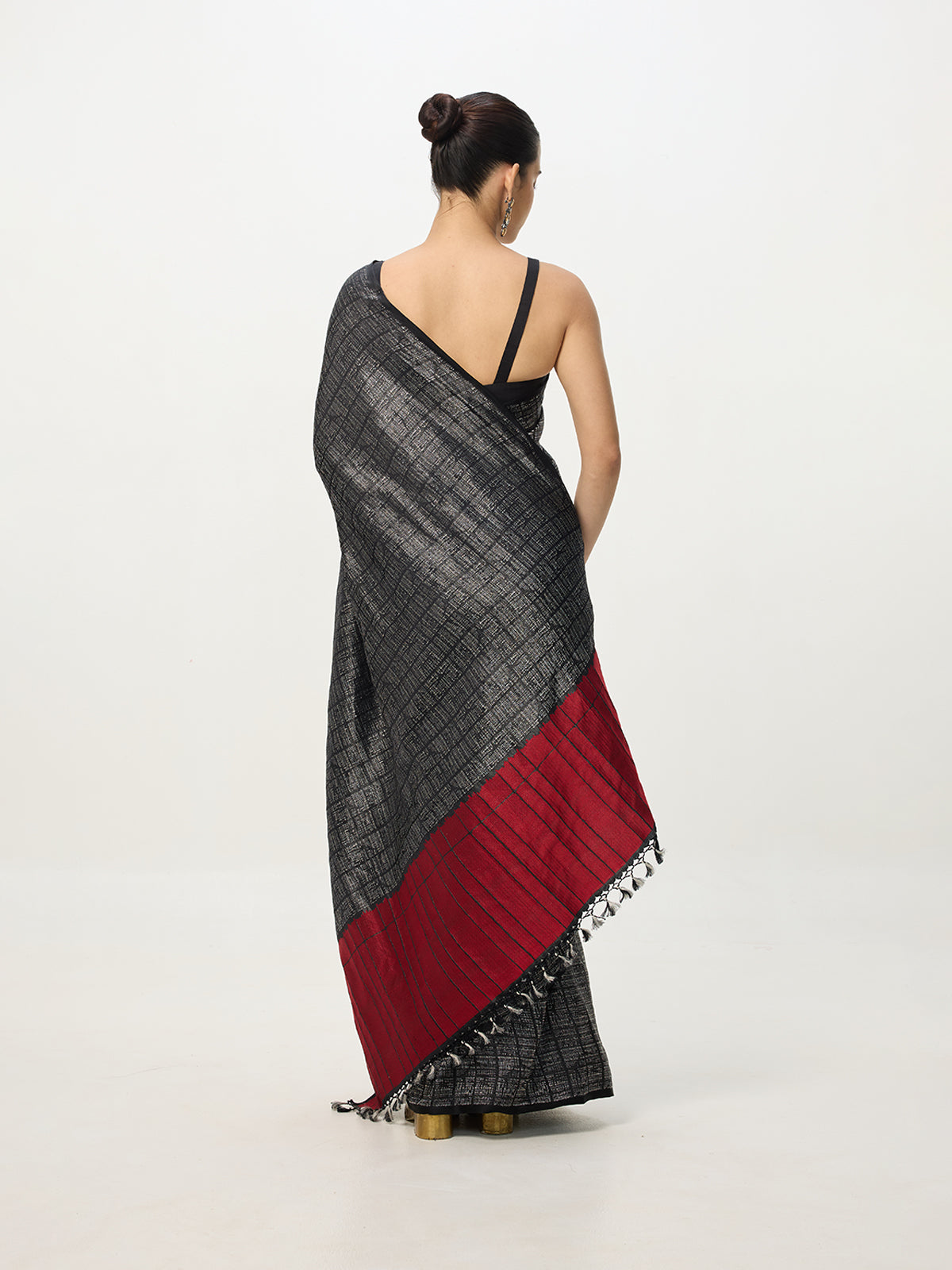 Handwoven Black Banarasi Emboss Saree