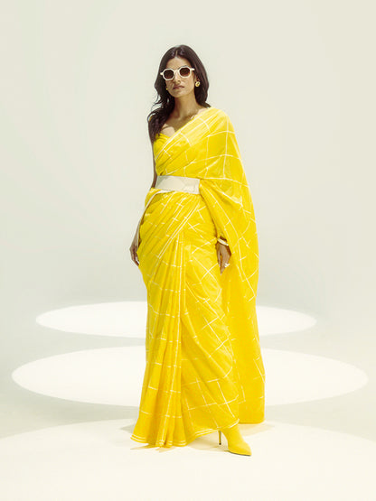 Yellow Crossword Saree