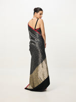 Handwoven Black & Red Banarasi Emboss Saree