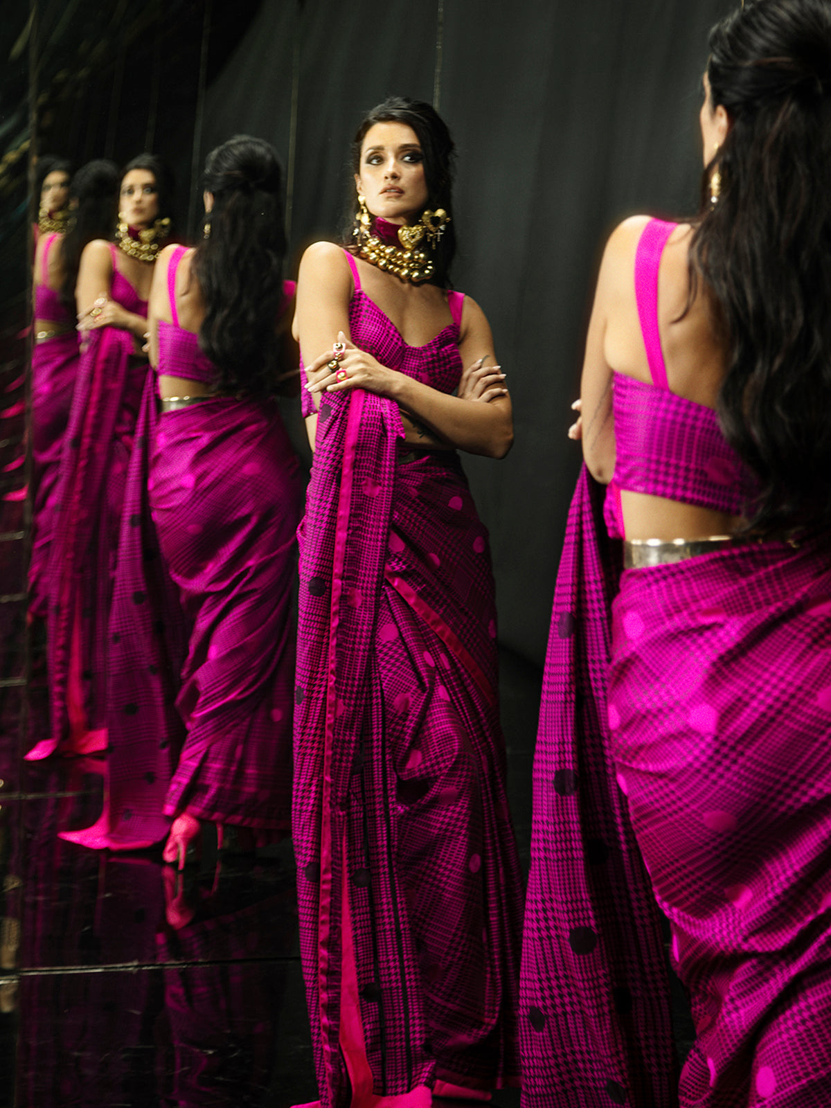 Tripti Dimri in Rani Pink Cher Saree