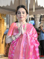 Nita Ambani In Handwoven Pink Silk Saree