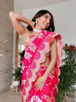 Masoom Minawala in Handwoven Deep Pink  Silk Saree
