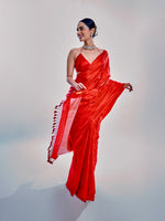 Manushi Chhillar In Handwoven Red Silk Saree