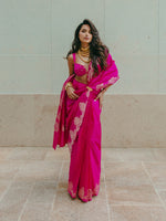 Handwoven Pink Silk Saree
