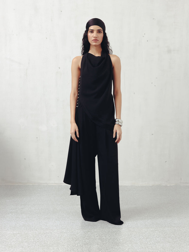 BRISTOL BLACK CREPE TROUSERS