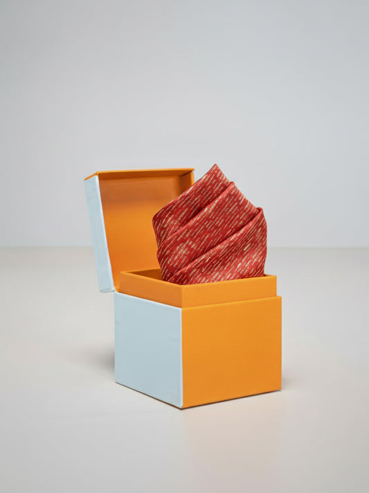 Handwoven Red Georgette Pocket Square