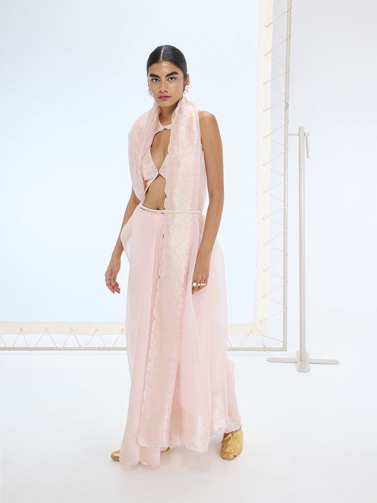 The Ella Saree In Peach