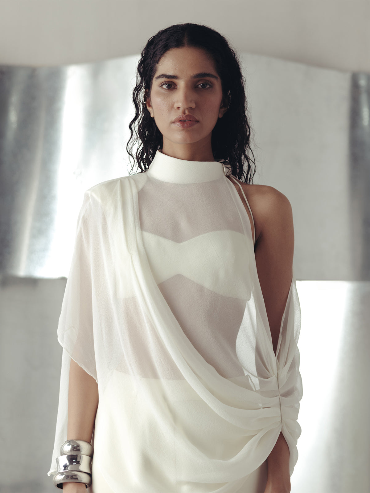 ANTIQUE WHITE CREPE BRALETTE