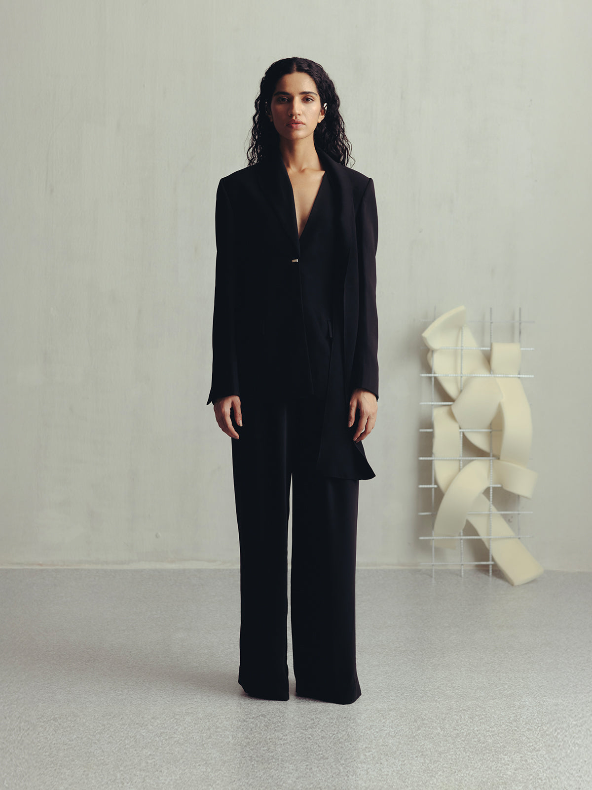 BRISTOL BLACK CREPE TROUSERS