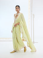 The Iris Saree In Pistachio