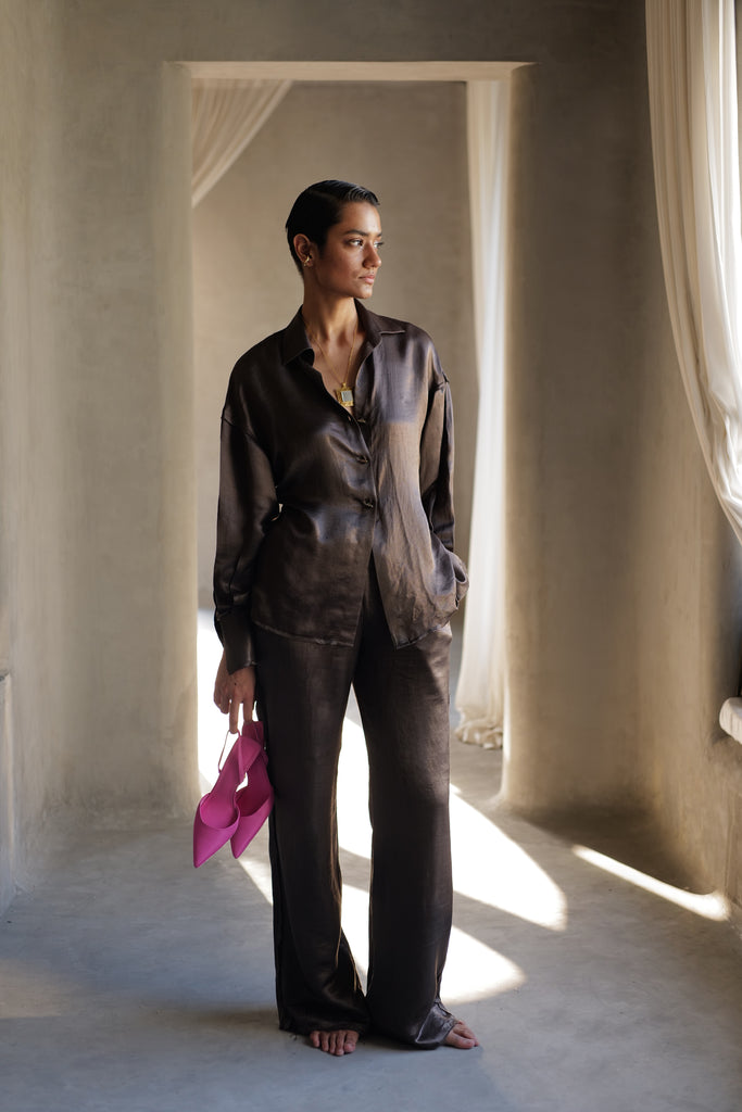 Seal Brown Open Back Co-Ord