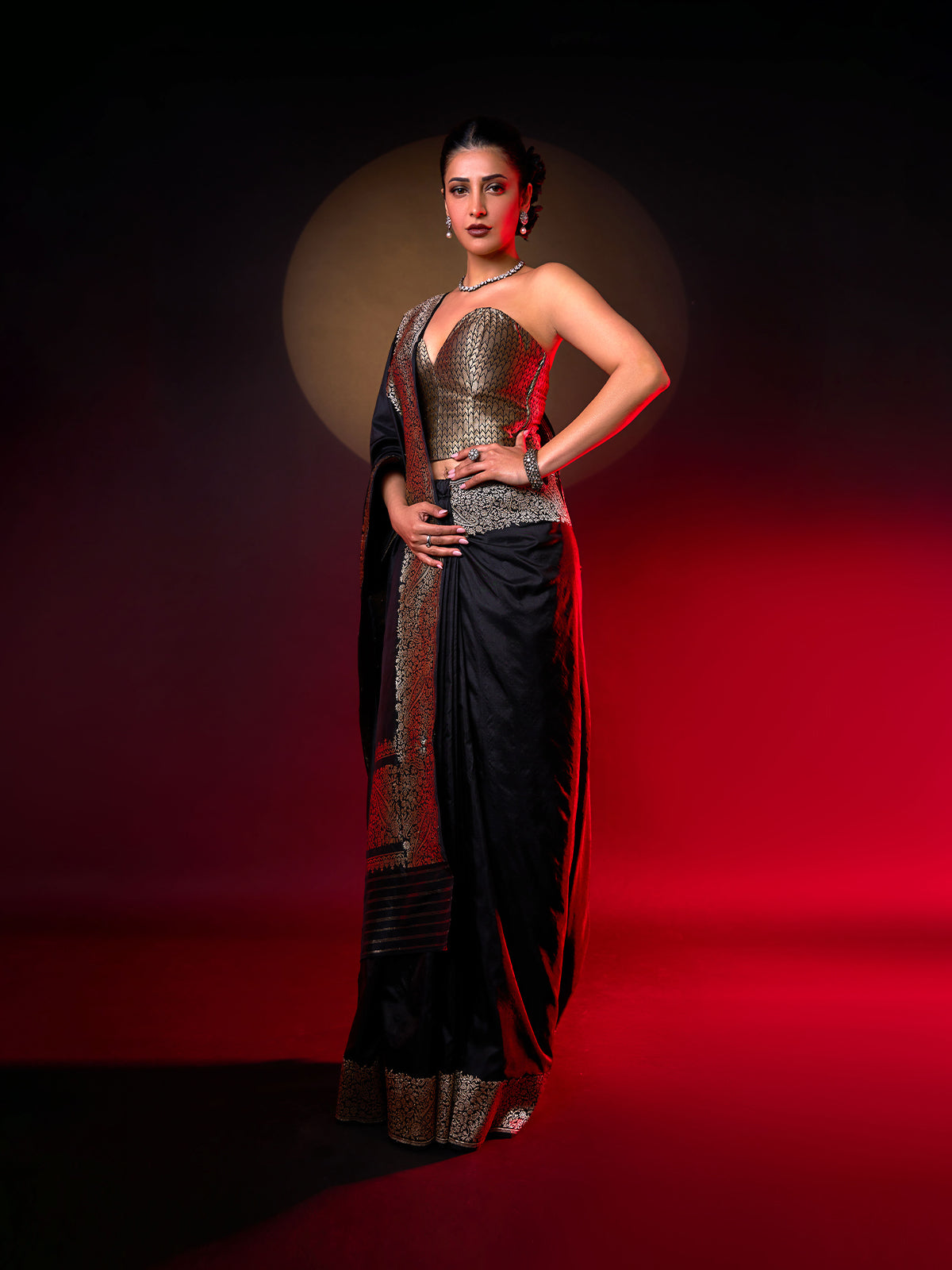 Handwoven Black Silk Saree