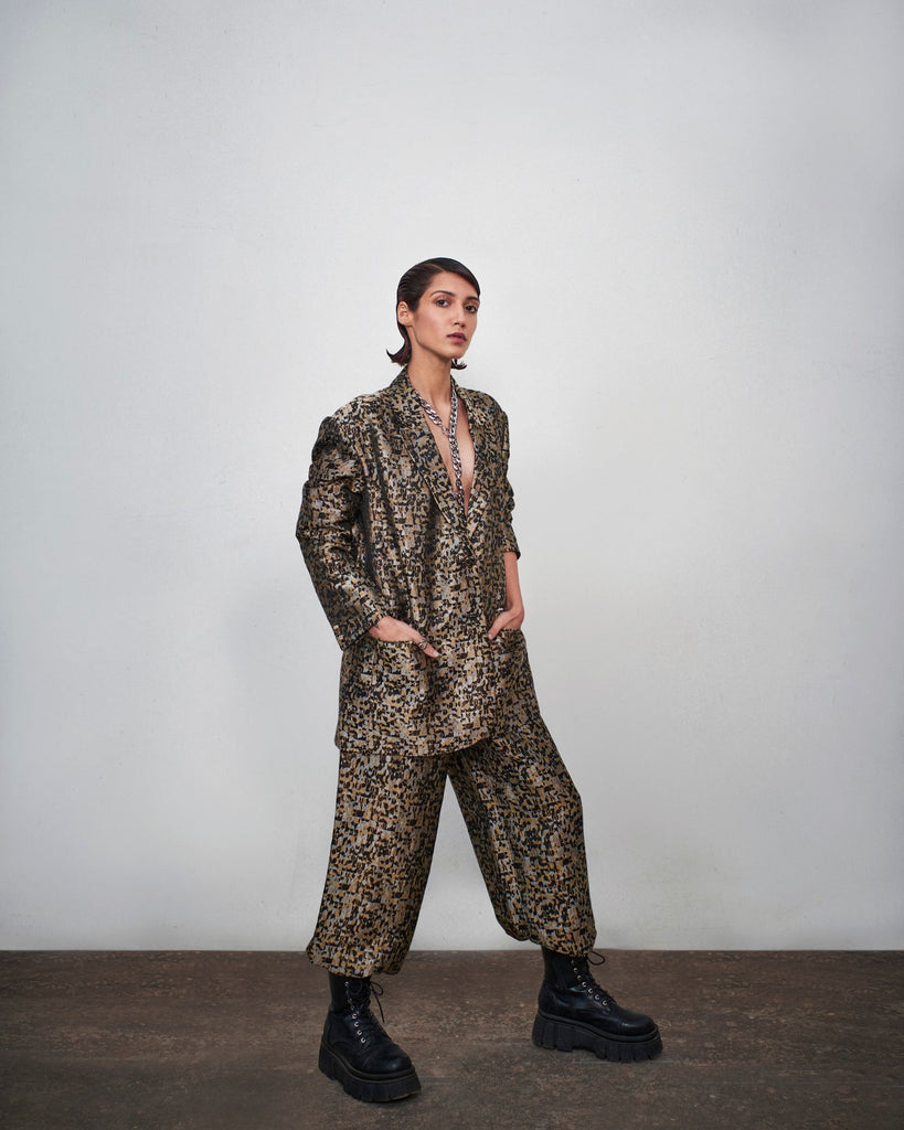 Black Megabyte Pant Suit