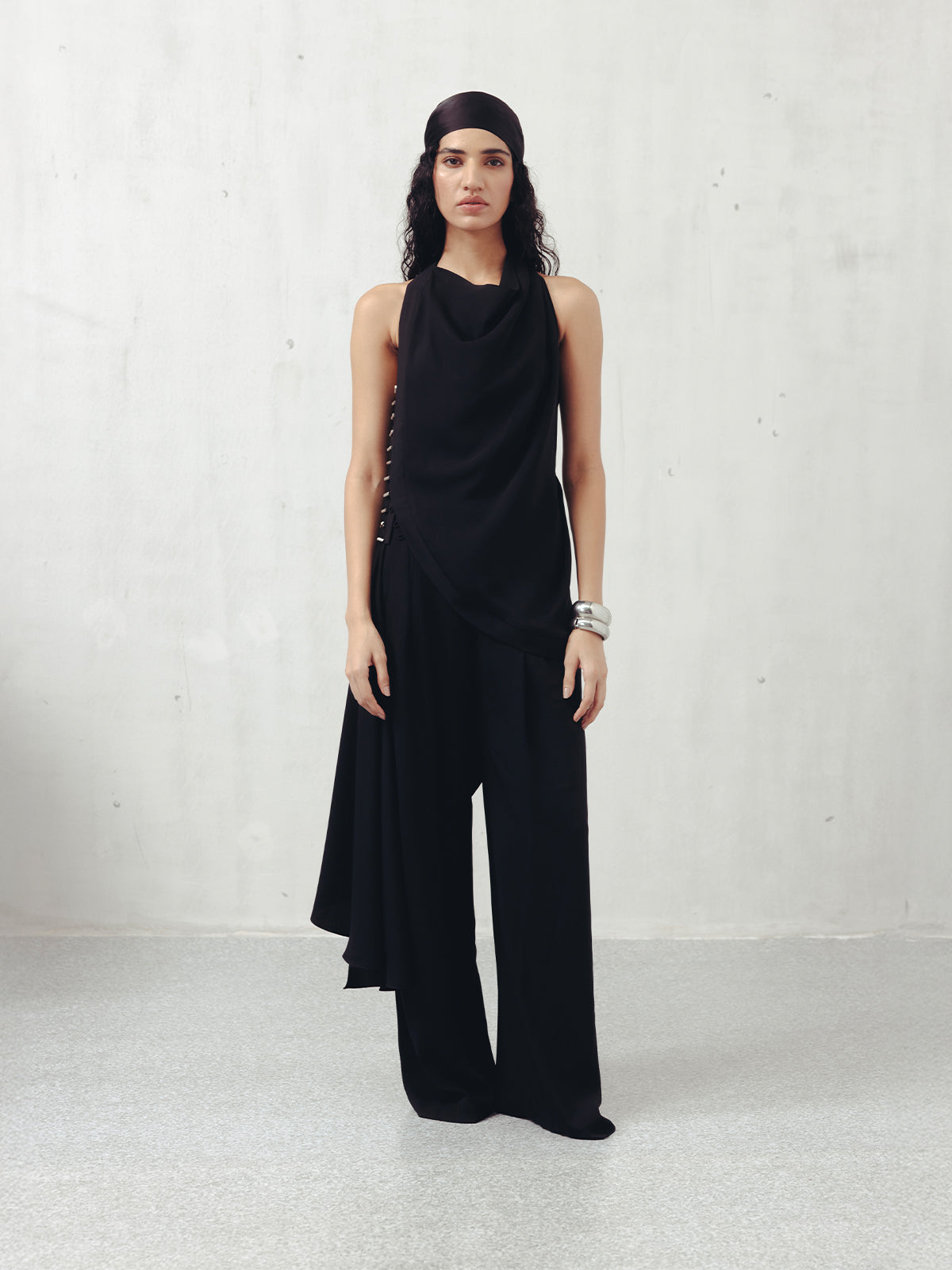 BRISTOL BLACK COWL TOP