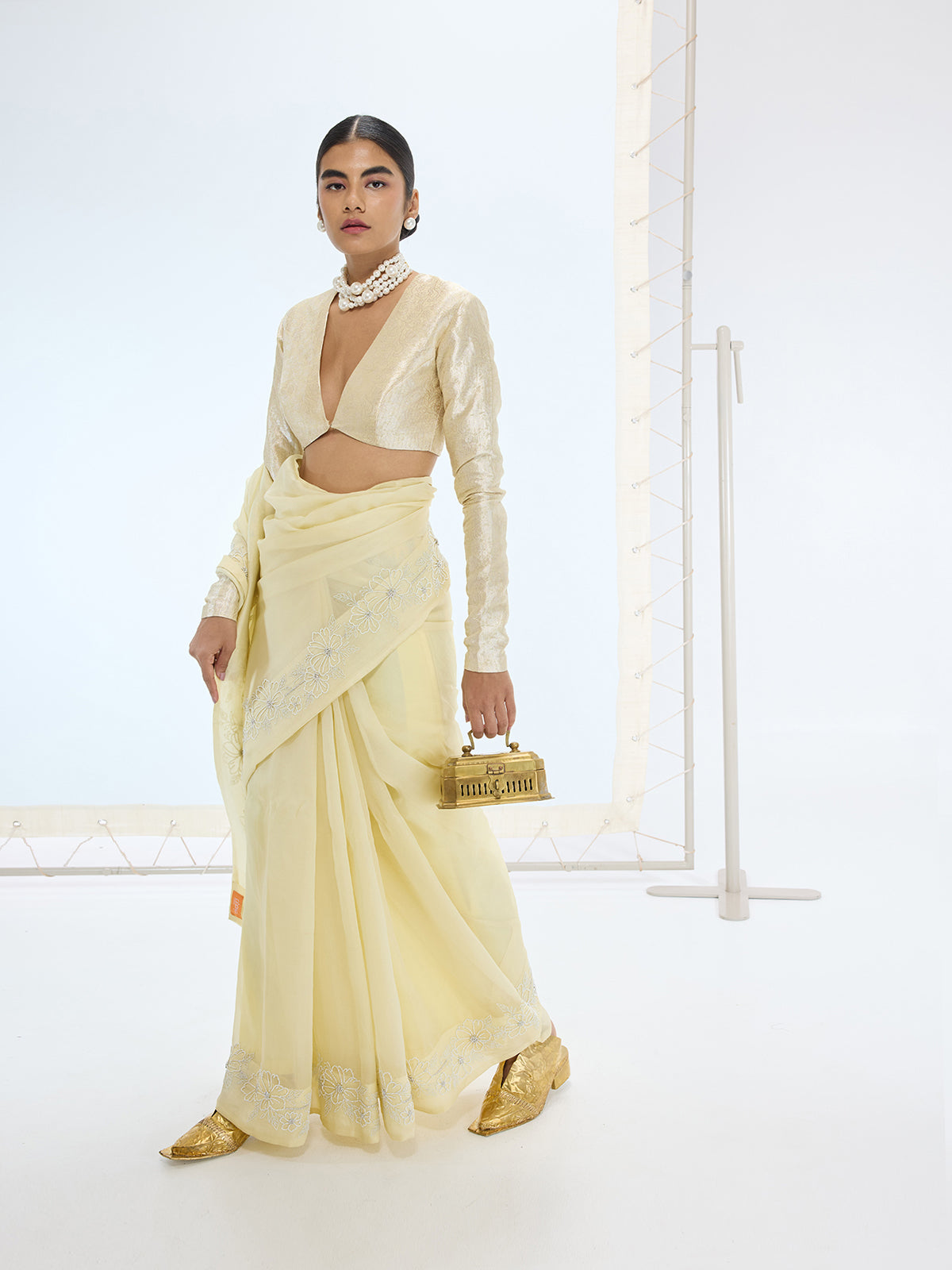 The Luna Saree In Lemon