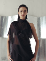 BRISTOL BLACK SHEER TOP