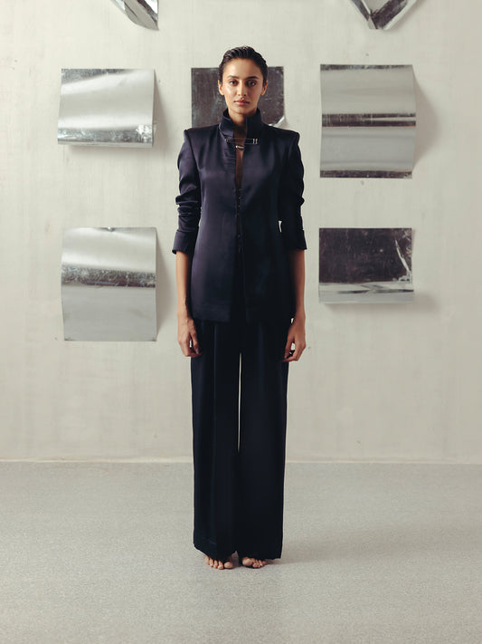 EVENING BLUE STRAIGHT TROUSERS