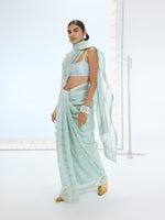 The Eden Saree in Sea Green