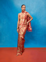 Handwoven Red Silk Banarasi Saree