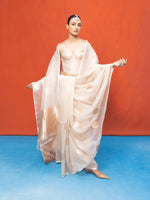 Handwoven Off-White Kora Banarasi Saree