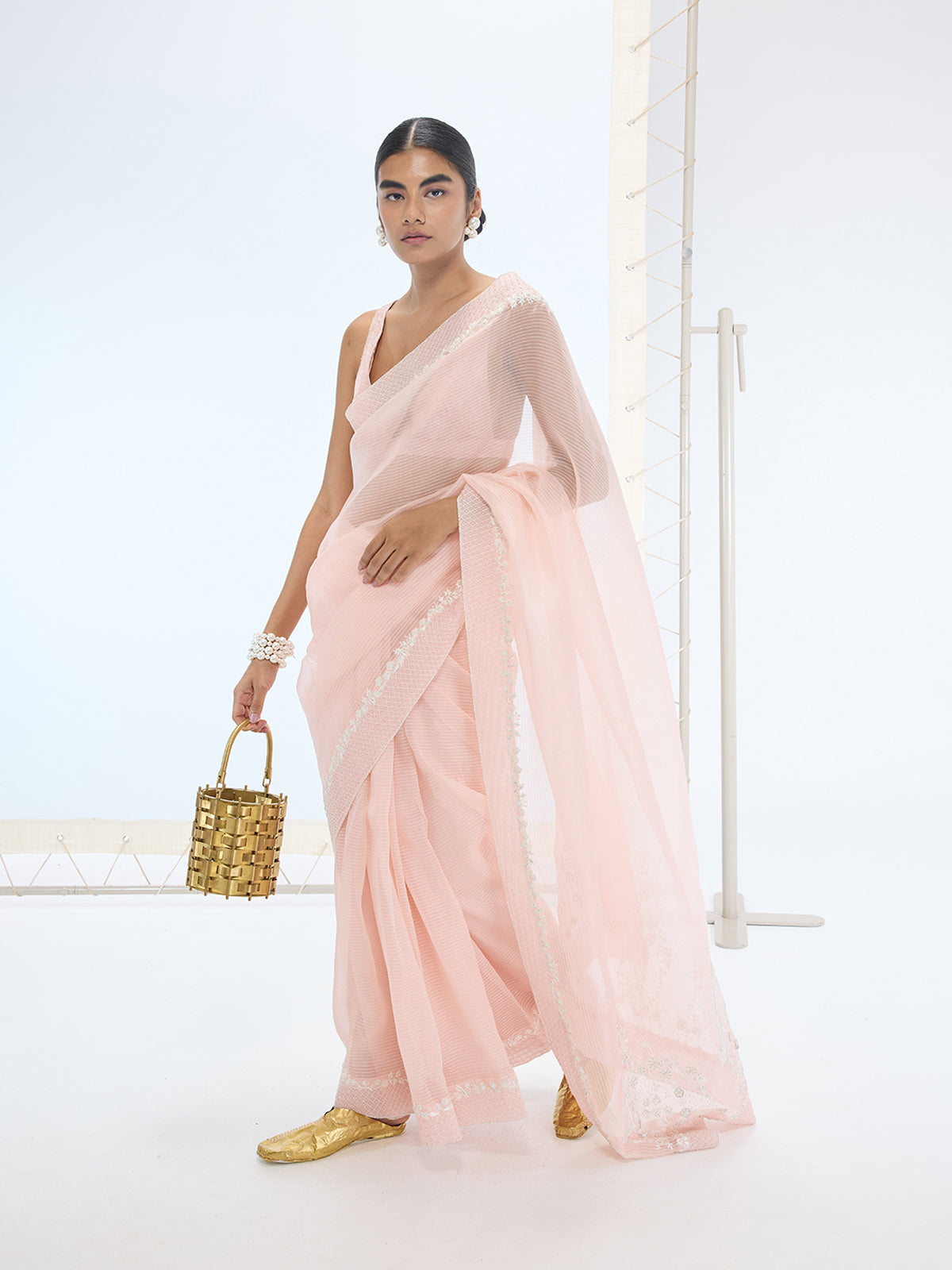 The Stella Saree In Peach