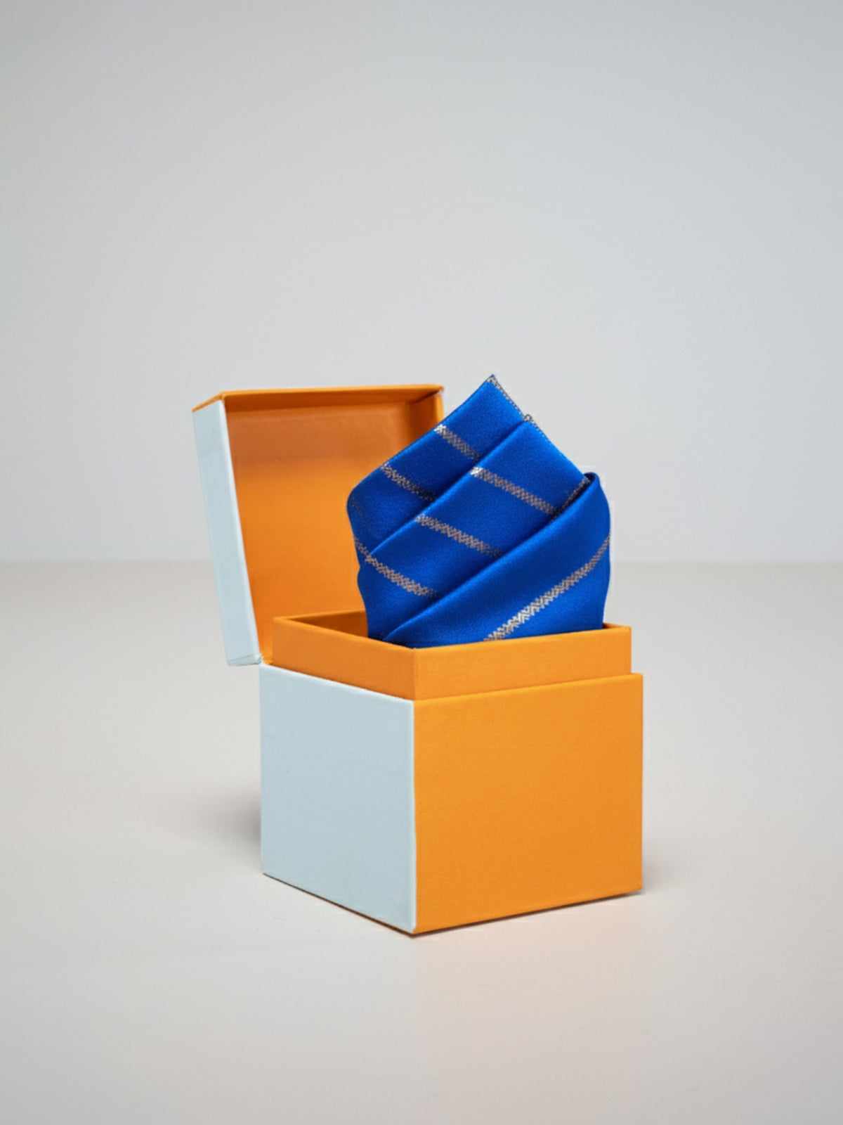 Handwoven Dark Blue Silk Pocket Square