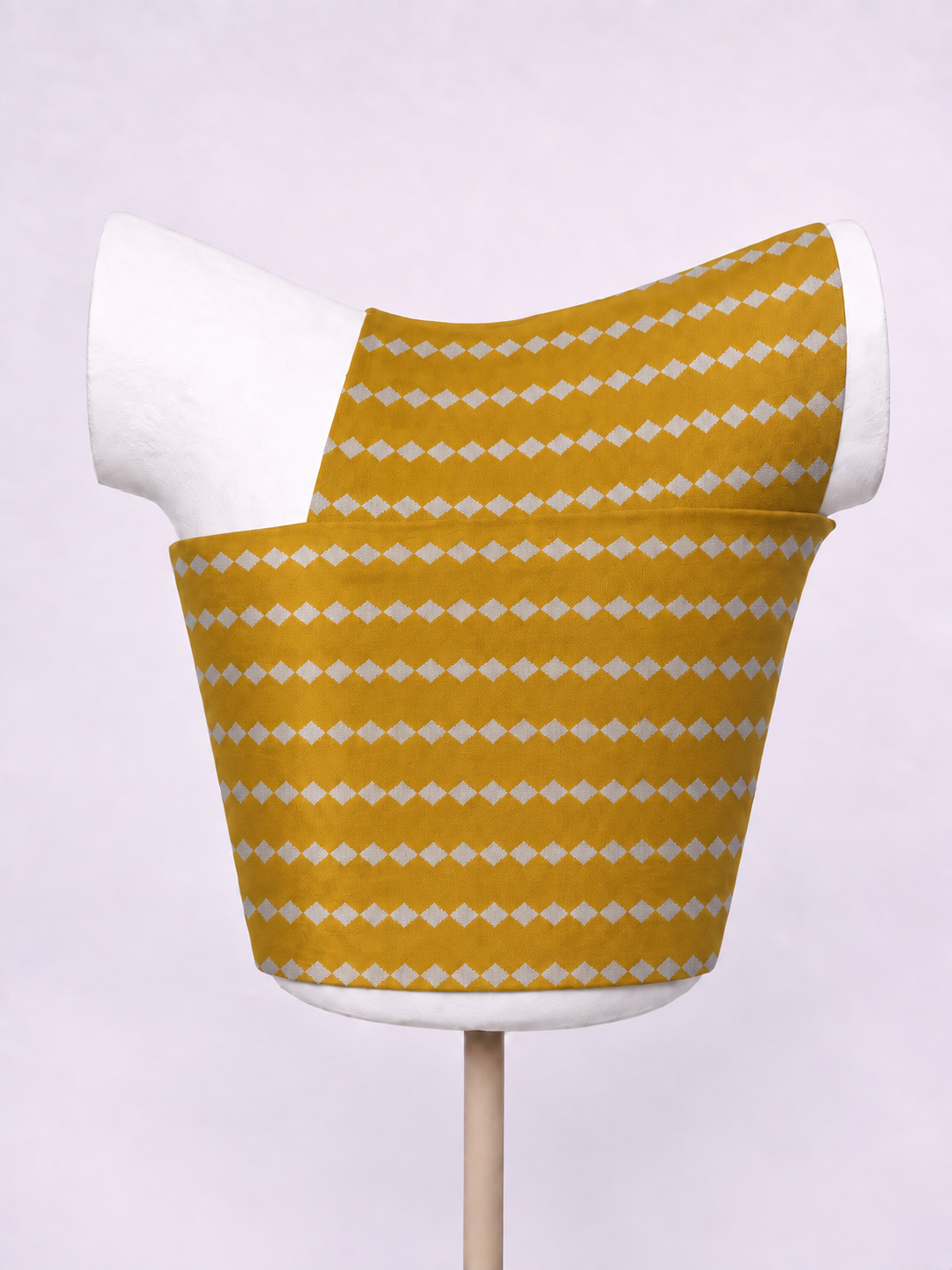 Handwoven Orange Kadhwa Banarasi Blouse Fabric