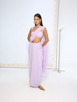 Lilac Movable Brooch Saree