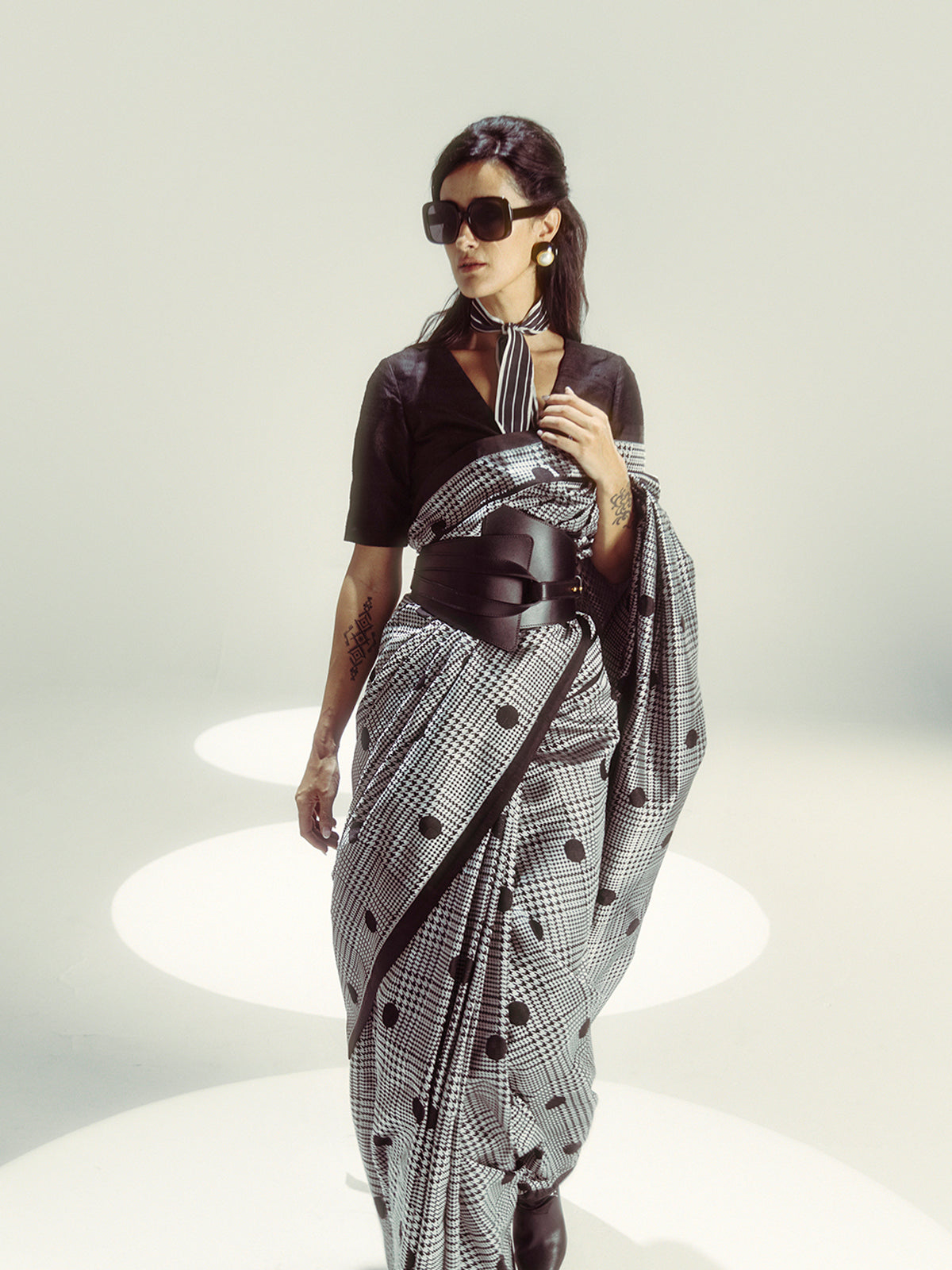 Black and White Cher Saree