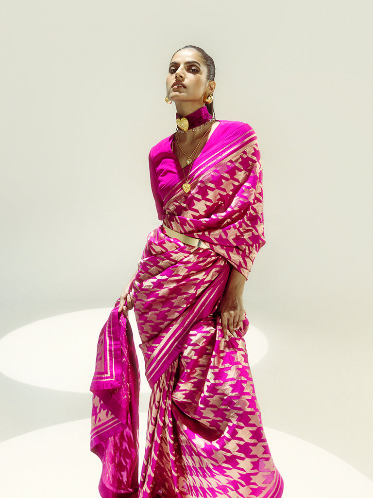 Rani Pink Gerum Saree