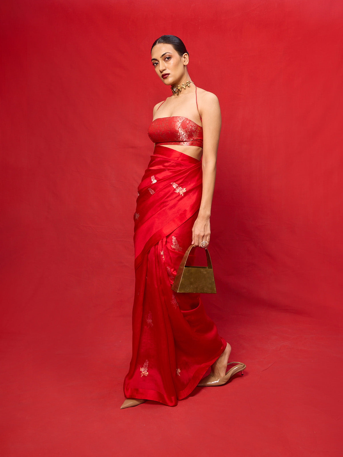 Handwoven Red Silk Banarasi Saree
