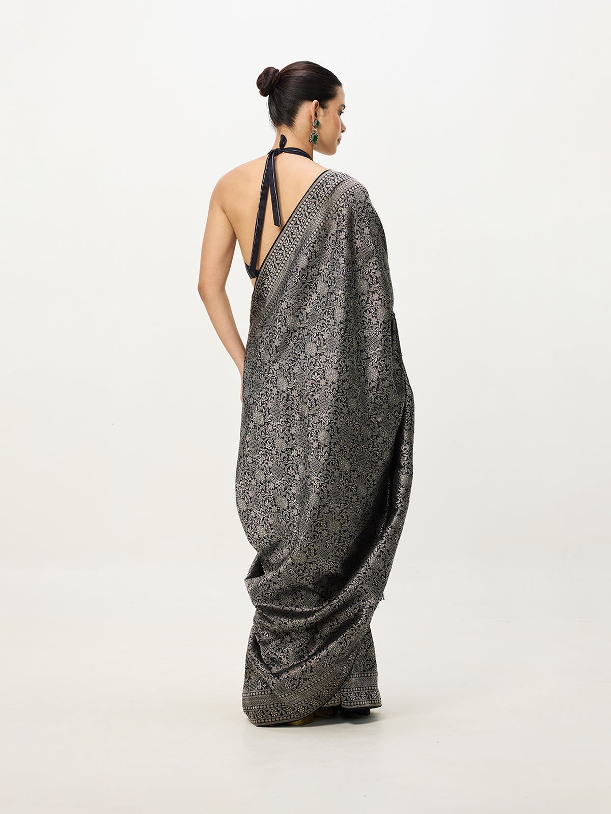 Handwoven Black Cutwork Banarasi Saree