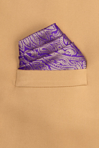 Handwoven Purple Silk Pocket Square
