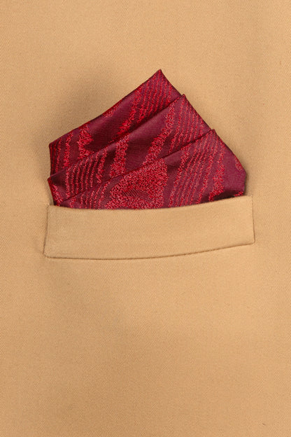 Handwoven Red Silk Pocket Square