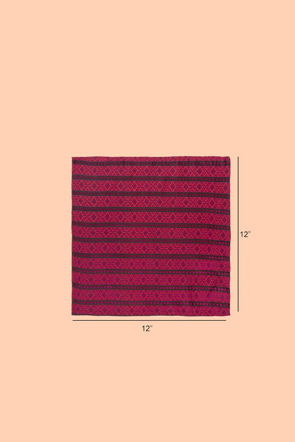 Handwoven Red Silk Pocket Square