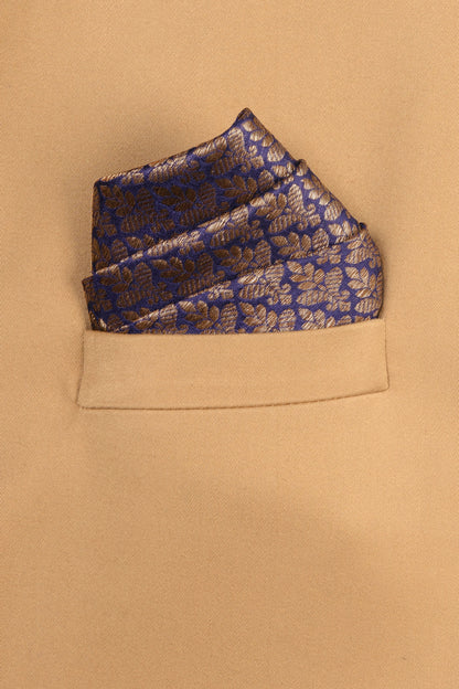 Handwoven Blue Silk Pocket Square