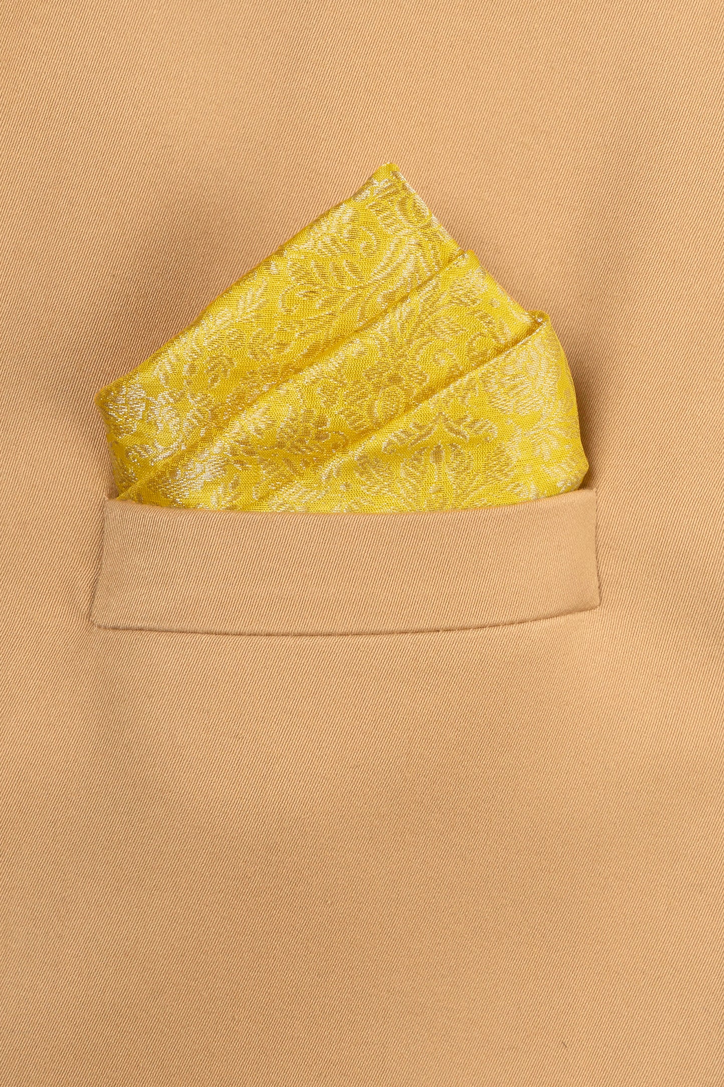 Handwoven Yellow Silk Pocket Square