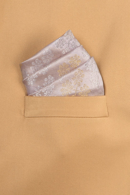 Handwoven Grey Silk Pocket Square
