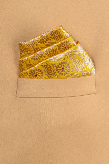 Handwoven Yellow Silk Pocket Square