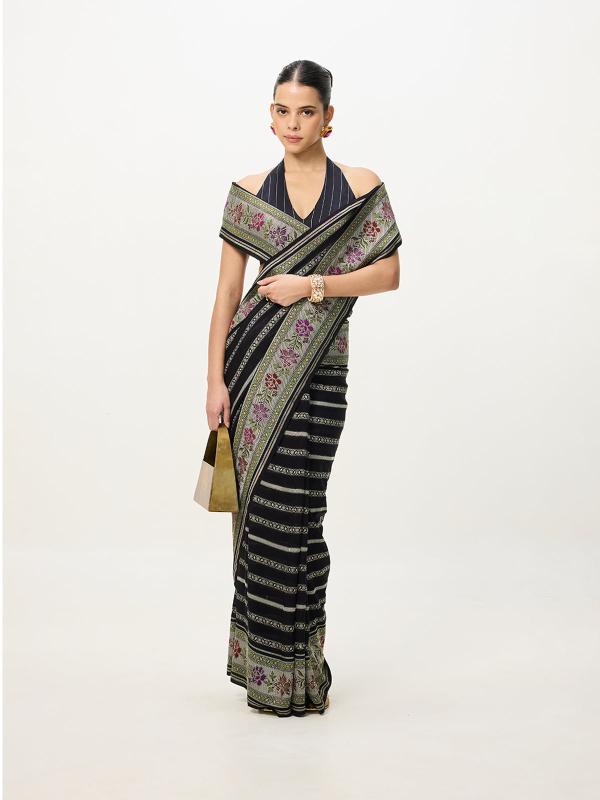 Handwoven Black Cutwork Banarasi Saree