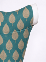 Handwoven Teal Blue Cutwork Blouse Fabric