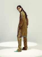 Brown Chessboard Kurta Set