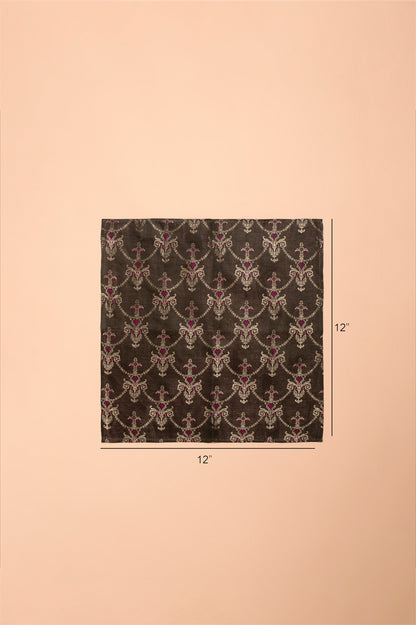 Handwoven Black Silk Pocket Square
