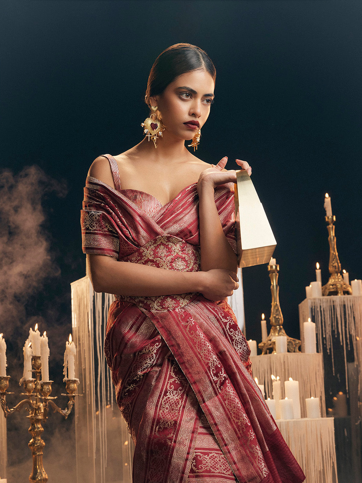 The 'I do' Saree in Maroon