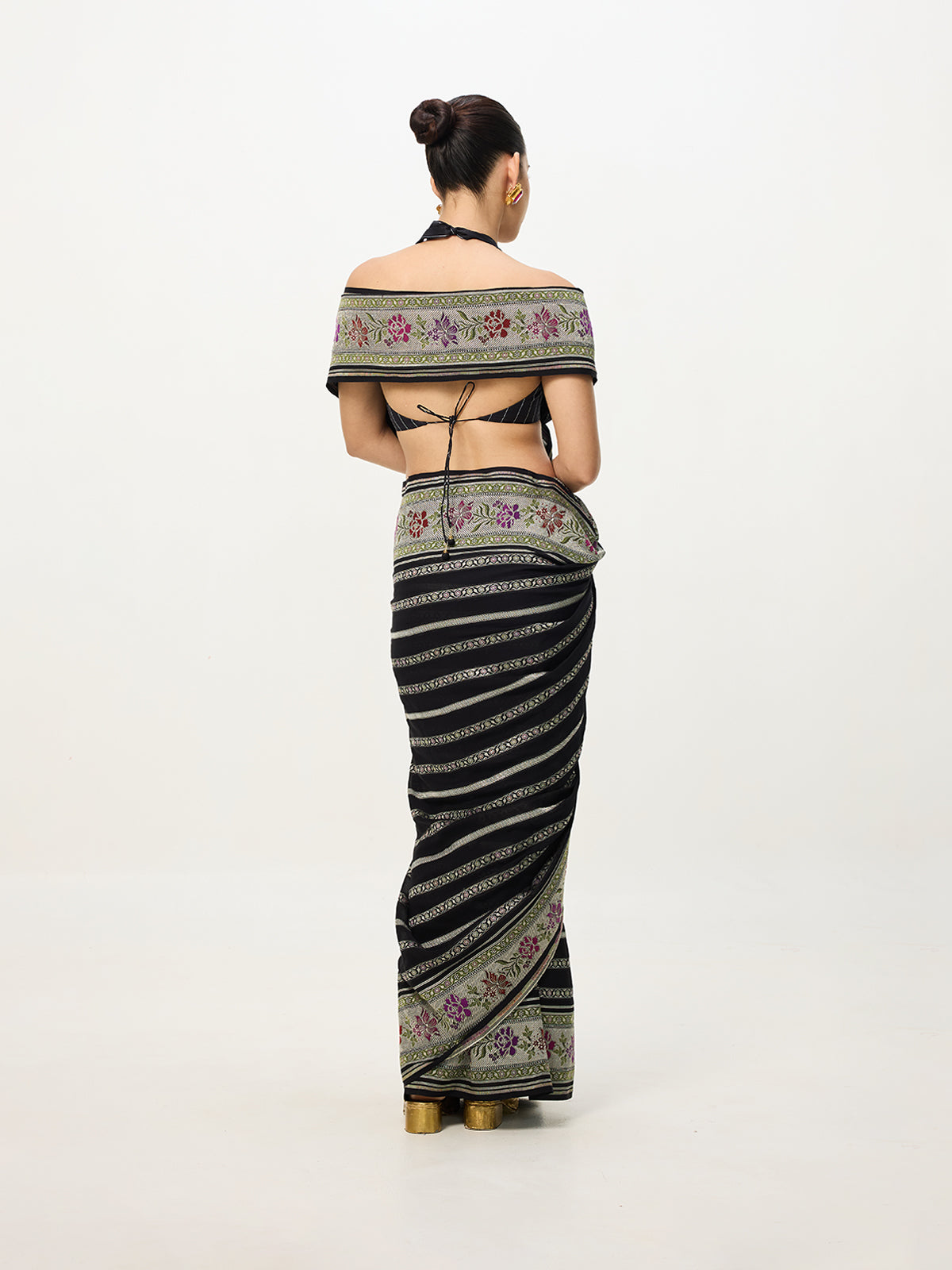 Handwoven Black Cutwork Banarasi Saree
