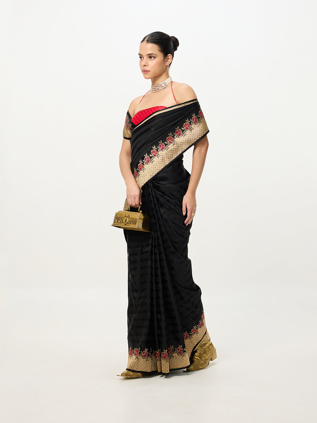 Handwoven Black & Gold Cutwork Banarasi Saree