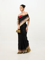 Handwoven Black & Gold Cutwork Banarasi Saree