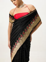 Handwoven Black & Gold Cutwork Banarasi Saree